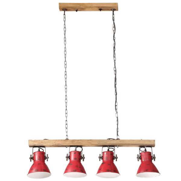 vidaXL Stropna svjetiljka 25 W pohabano crvena 90 x 24 x 111 cm E27