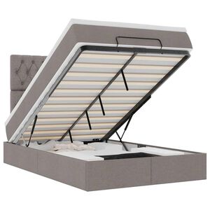 vidaXL Otomanski okvir kreveta s madraca smeđesivi 120x190 cm tkanine