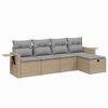 vidaXL 5-dijelni set vrtnih sofa s jastucima bež od poliratana