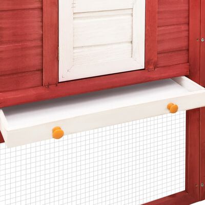 vidaXL Vanjska kućica za zečeve crveno-bijela od masivne jelovine