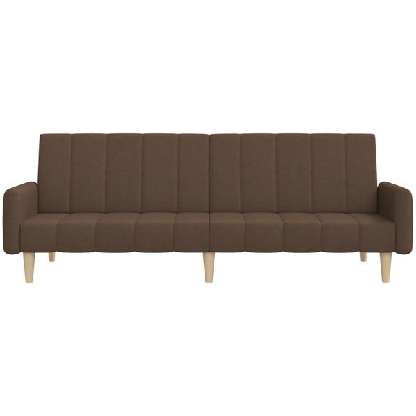 vidaXL Dvosjed na razvlačenje od tkanine smeđi