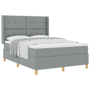vidaXL Krevet s opruga kutije Svijetlo siva 140 x 190 cm tkanina