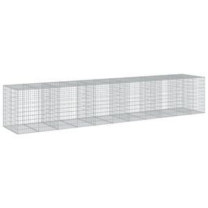 vidaXL Gabionska ko&scaron;ara s poklopcem 550x100x100 cm pocinčano željezo