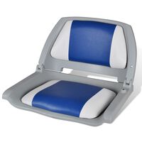 Sklopiva stolica za plovila jastukom u boji plave-bijele 41x51x48cm