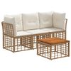 vidaXL Set vanjskih sofa 4 pcs Prirodna i krema bijela Poliester