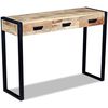 vidaXL Konzolni Stolić sa 3 ladice Masivno Mango Drvo 110x35x78 cm