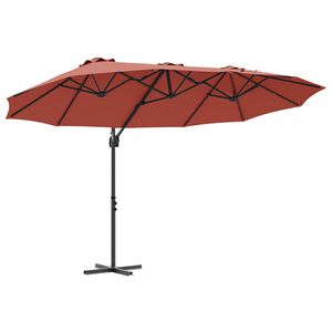 vidaXL Suncobran Terakota 372 x 198 x 243 cm Poliester i aluminij