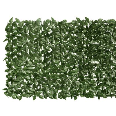 vidaXL Balkonski zastor s tamnozelenim lišćem 500 x 100 cm