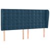 vidaXL Uzglavlje s u&scaron;ima tamnoplavo 203x23x118/128 cm bar&scaron;unasto