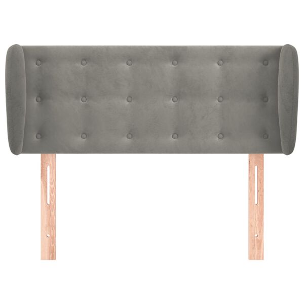 vidaXL Uzglavlje s ušima svjetlosivo 103x23x78/88 cm baršunasto