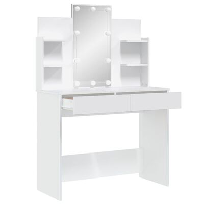 vidaXL Toaletni stolić s LED svjetlima bijeli 96 x 40 x 142 cm