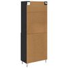 vidaXL Highboard s ladicama 2 pcs Crni hrast Konstruirano drvo
