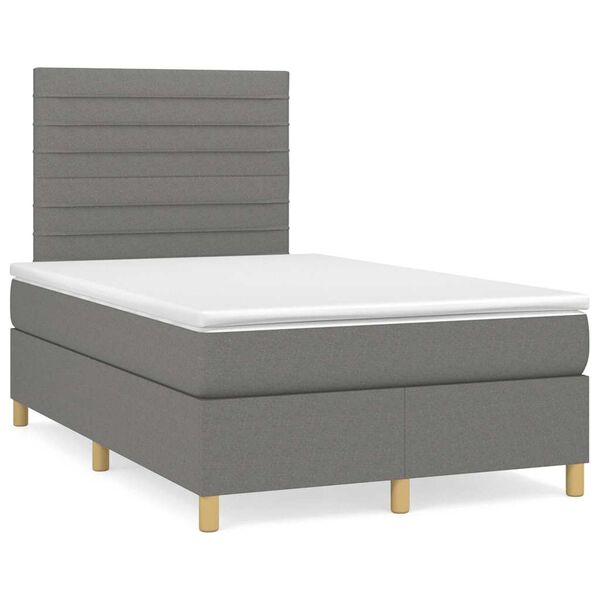 vidaXL Krevet box spring s madracem tamnosivi 120 x 190 cm tkanina