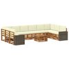 vidaXL Set vanjskih sofa s jastukom 11 pcs Prirodna i krem Poliester