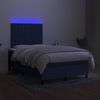 vidaXL Krevet box spring s madracem LED plavi 120 x 200 cm od tkanine