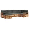vidaXL Set vanjskih sofa 6 kom. Prirodna i antracit