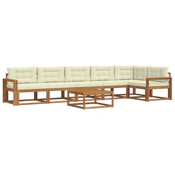 vidaXL Set vanjskih sofa s jastukom 7 pcs Prirodna i krem