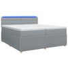 vidaXL Boxspring krevet s madracem Svjetlosiva 200 x 200 cm Tkanina