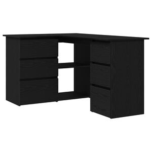 vidaXL Stol Crni hrast Konstruirano drvo 145 x 100 x 76 cm