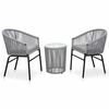 vidaXL 3-dijelni bistro set od PE ratana s jastucima sivi