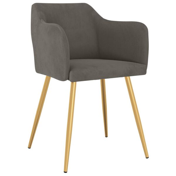 vidaXL Blagovaonske stolice 4 kom tamnosive bar&scaron;unaste