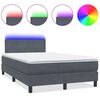 vidaXL Box Spring krevet s madracem i LED tamnosivi 120x210 cm bar&scaron;unasti