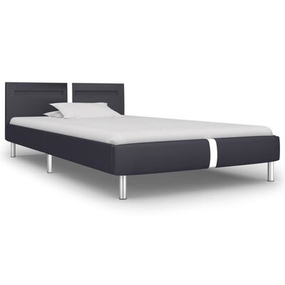 vidaXL Okvir za krevet od umjetne kože s LED svjetlom crni 90 x 200 cm