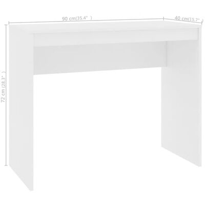 vidaXL Radni stol bijeli 90 x 40 x 72 cm od konstruiranog drva