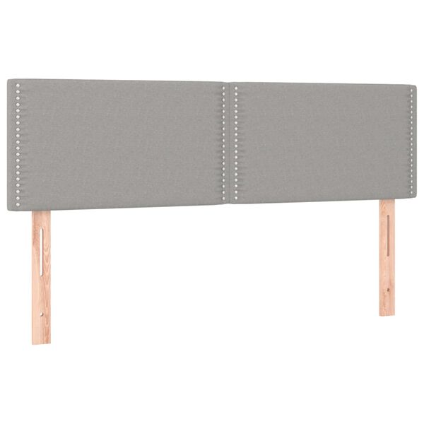 vidaXL LED uzglavlje svjetlosivo 144 x 5 x 78/88 cm od tkanine