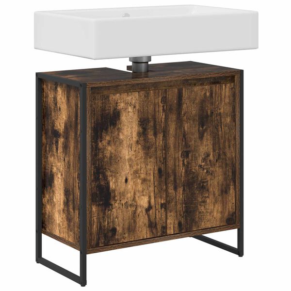 vidaXL Kupaonski ormar Dimni hrast 60 x 30 x 60 cm Konstruirano drvo