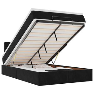 vidaXL Otomanski krevet s madracem&LED crni 120x200cm bar&scaron;unasti