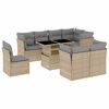 vidaXL 9-dijelni set vrtnih sofa s jastucima bež od poliratana