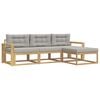 vidaXL Set vanjskih sofa 4 kom. Bijela i svjetlosiva Poliester
