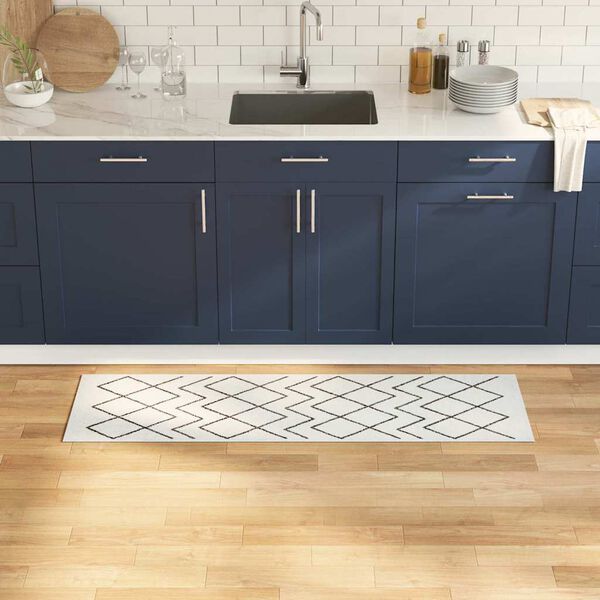 vidaXL Kuhinjski Tepih Bijelo 150 x 45 cm Baršun