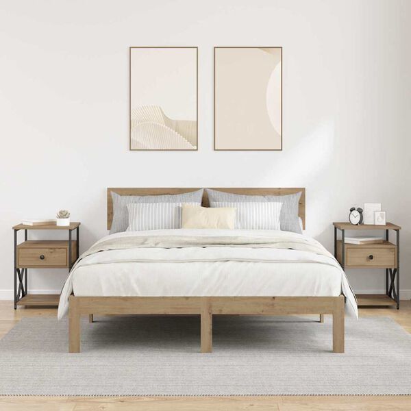 vidaXL Noćni ormar s ladicama 2 pcs Umjetnički hrast 40 x 42 x 55 cm