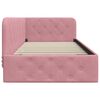vidaXL Kutni okvir kreveta s uzglavljem Ružičasta 90 x 190 cm Baršun