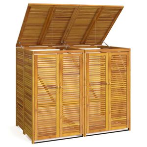 vidaXL Spremi&scaron;te za 2 kante za smeće 140x89x117cm masivno drvo bagrema