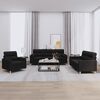 vidaXL 3-dijelni set sofa s jastucima crni od mikrovlakana