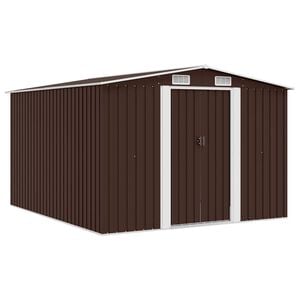 vidaXL Vrtno spremi&scaron;te 257 x 298 x 178 cm metalno smeđe