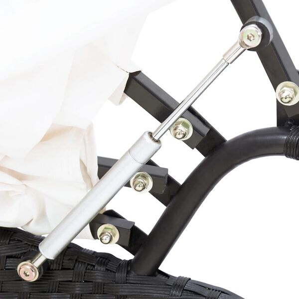 vidaXL Vanjski ležaj od poliratana s krovom crni