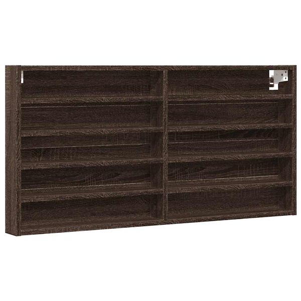 vidaXL Vitrina boja smeđeg hrasta 100x8,5x50 cm od konstruiranog drva