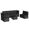 vidaXL 9-dijelni set vrtnih sofa s jastucima crni od poliratana
