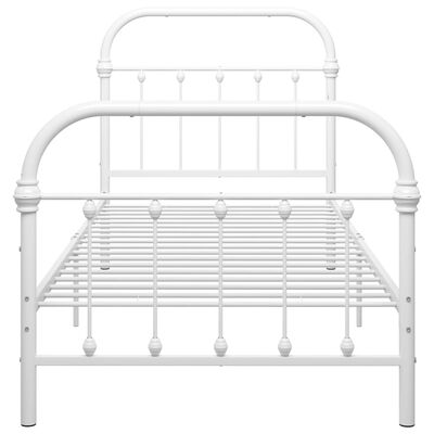 vidaXL Okvir za krevet bijeli metalni 90 x 200 cm