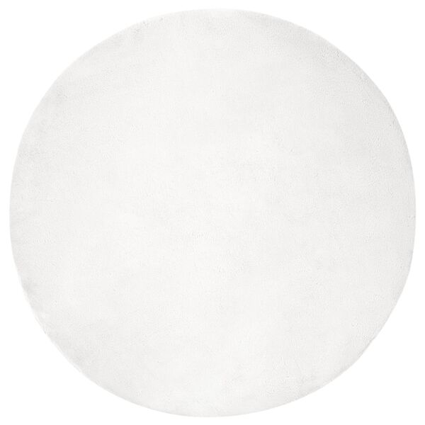 vidaXL Faux Rabbit Fur Rug Olite Bijelo &Oslash; 80 cm Poliester