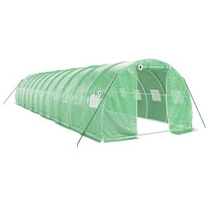 vidaXL Staklenik s čeličnim okvirom zeleni 36 m&sup2; 12 x 3 x 2 m