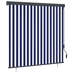 vidaXL Rolo zavjesa Plava i bijela 180 x 250 cm Tkanina i aluminij