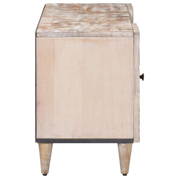 vidaXL TV ormar s pohranom Bijelo 105 x 33,5 x 46 cm Čvrsto drvo manga