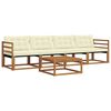 vidaXL Set vanjskih sofa s jastukom 5 pcs Prirodna i krem