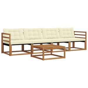 vidaXL Set vanjskih sofa s jastukom 5 pcs Prirodna i krem