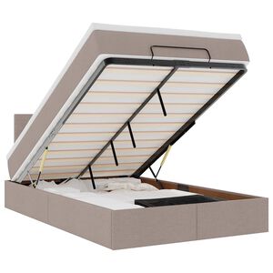 vidaXL Otomanski krevet madracem i LED Taupe 120x190 cm tkanina